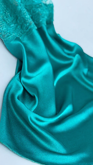 Nightdress 106 - Elegant Satin Nightgown with Delicate Lace Details Erotica