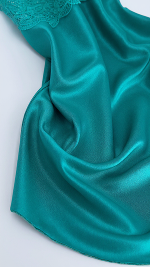 Nightdress 106 - Elegant Satin Nightgown with Delicate Lace Details Erotica