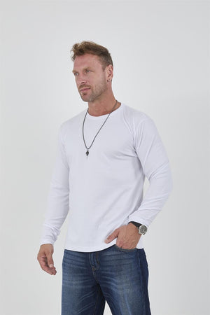 interlok kumaş ince uzun kollu erkek sweatshirt - Justyol