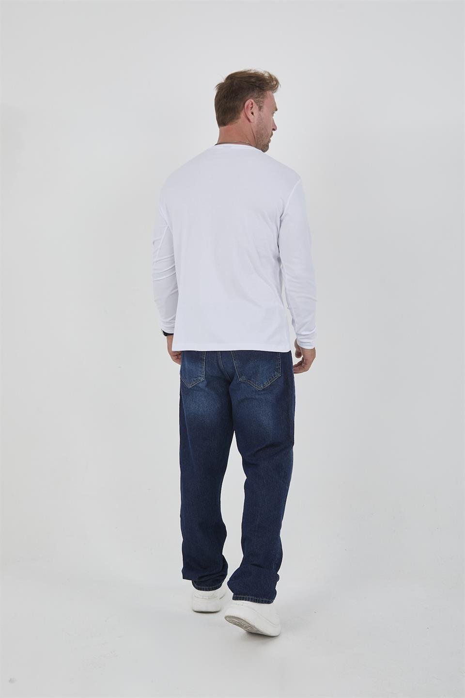 interlok kumaş ince uzun kollu erkek sweatshirt - Justyol