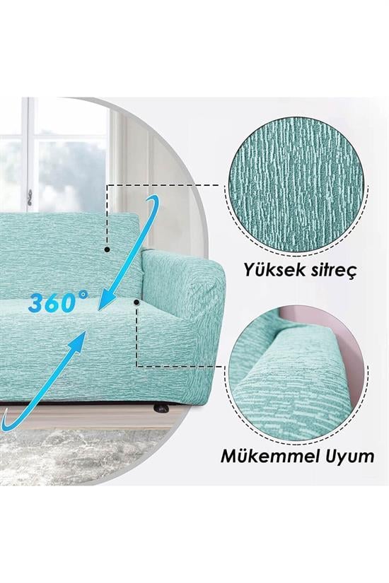 jakarli 3 kişiliklastikli kanepe örtüsü | lastikli koltuk örtüsü | koltuk kilifi - Justyol