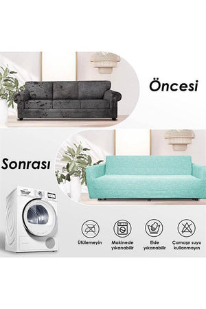 jakarli 3 kişiliklastikli kanepe örtüsü | lastikli koltuk örtüsü | koltuk kilifi - Justyol