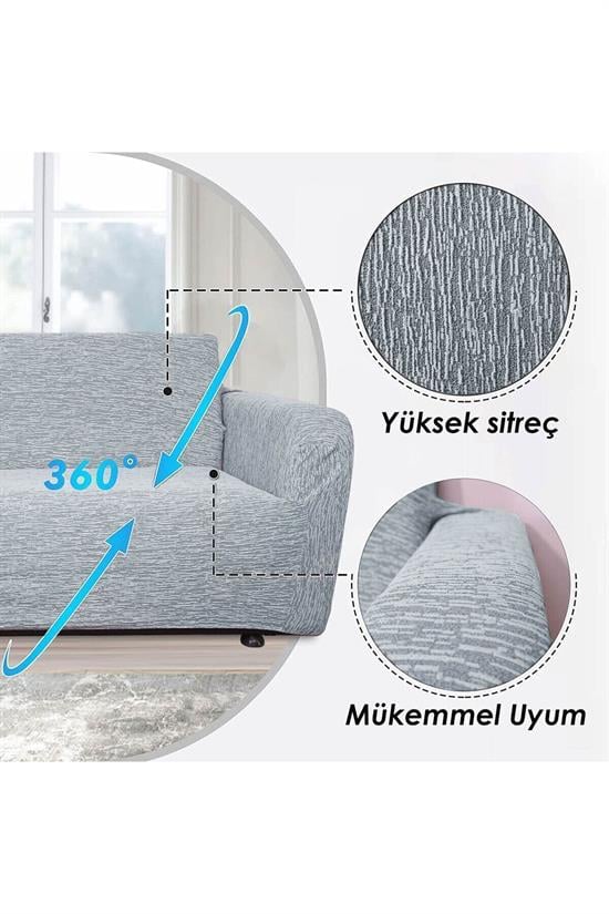 jakarli 3 kişiliklastikli kanepe örtüsü | lastikli koltuk örtüsü | koltuk kilifi - Justyol