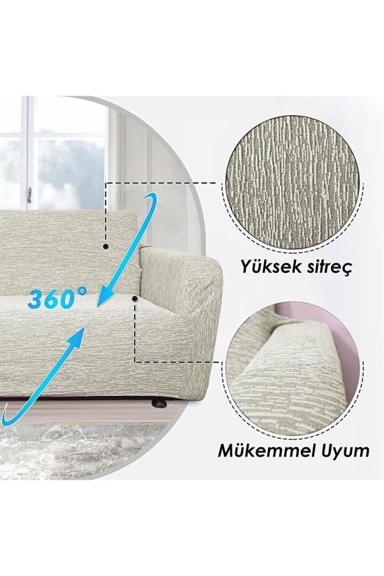 jakarli 3 kişiliklastikli kanepe örtüsü | lastikli koltuk örtüsü | koltuk kilifi - Justyol