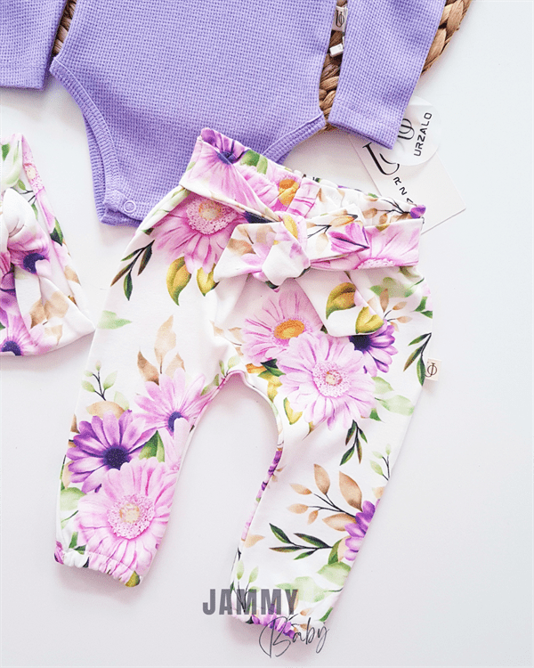 juana flower design balloon sleeve set - Justyol