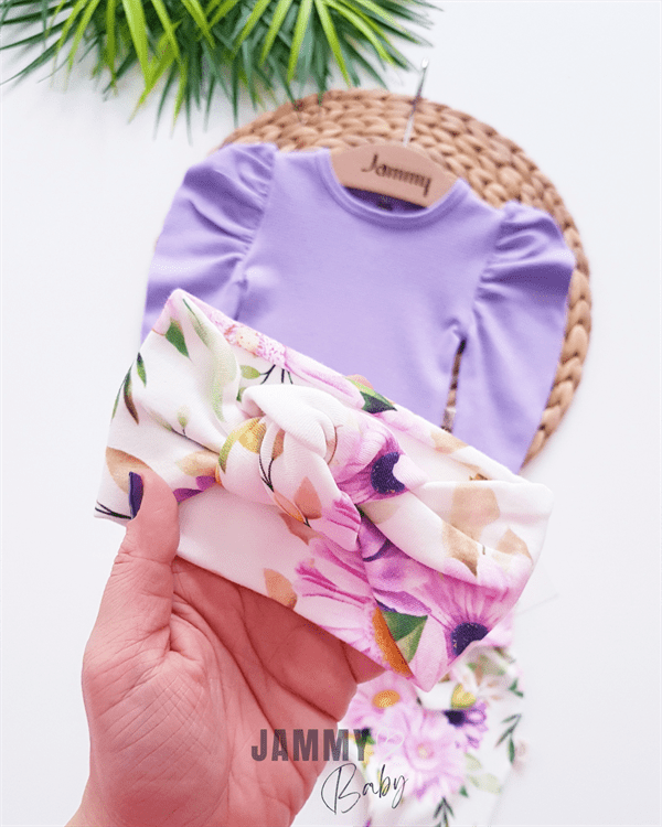 juana flower design balloon sleeve set - Justyol