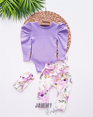 juana flower design balloon sleeve set - Justyol