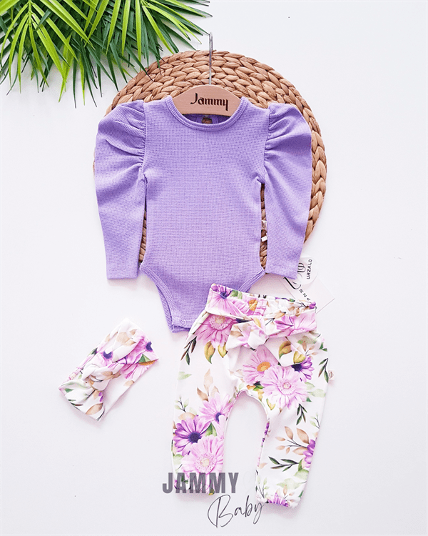 juana flower design balloon sleeve set - Justyol