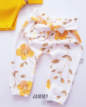 Juana Floral Design Balloon Sleeve Set - ORANGE - Justyol