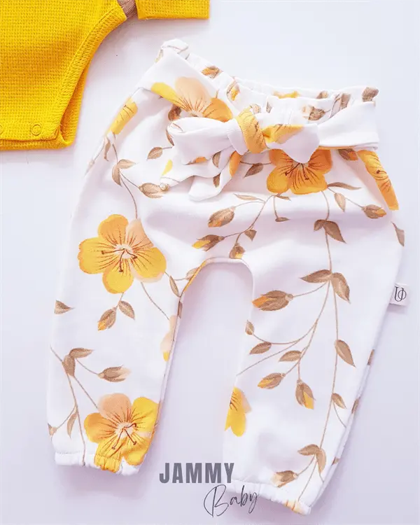 Juana Floral Design Balloon Sleeve Set - ORANGE - Justyol