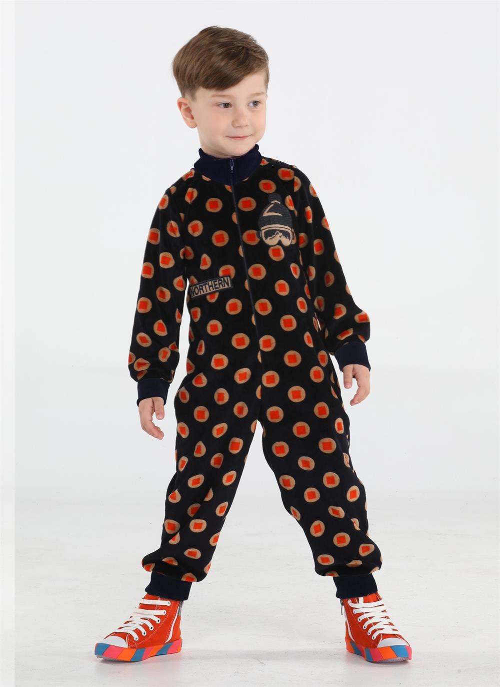 kadife unisex çocuk uzay tulum - Justyol