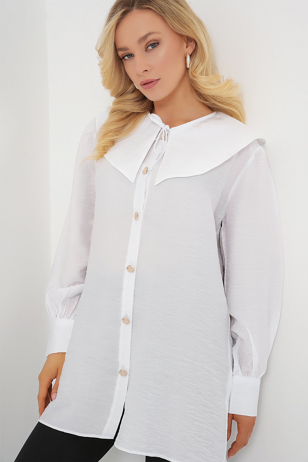 kadin bebe yaka uzun tunik 5967 - Justyol