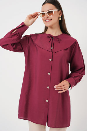 kadin bebe yaka uzun tunik 5967 - Justyol