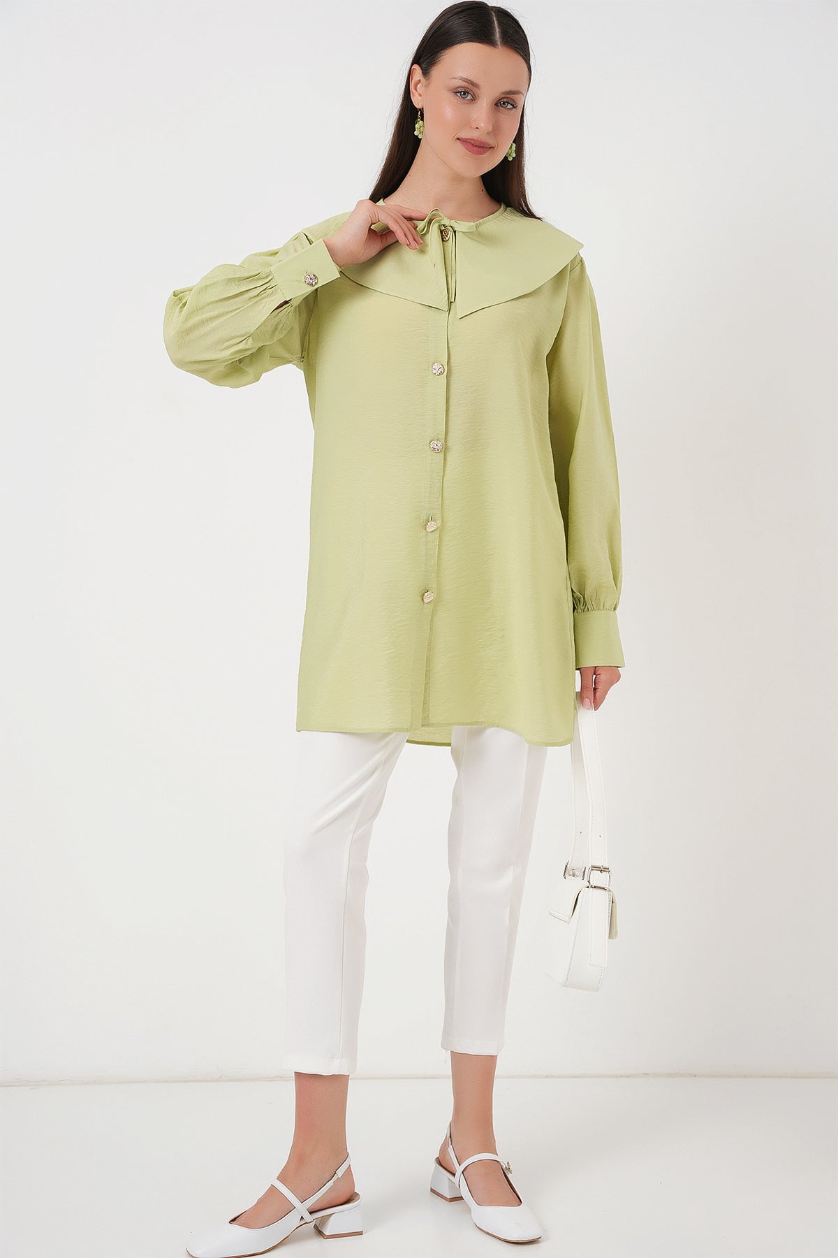 kadin bebe yaka uzun tunik 5967 - Justyol