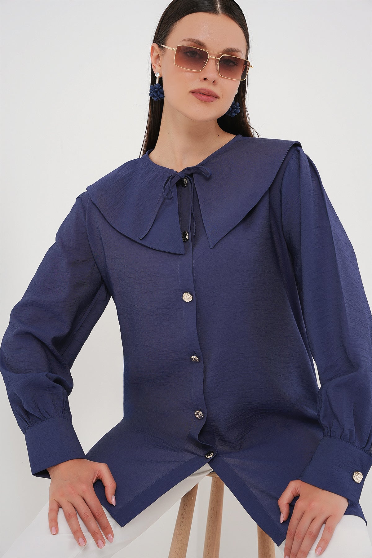 kadin bebe yaka uzun tunik 5967 - Justyol