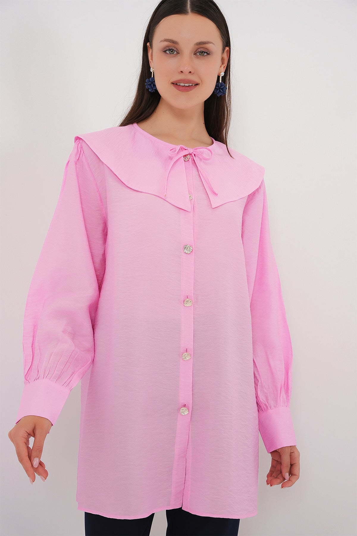 kadin bebe yaka uzun tunik 5967 - Justyol
