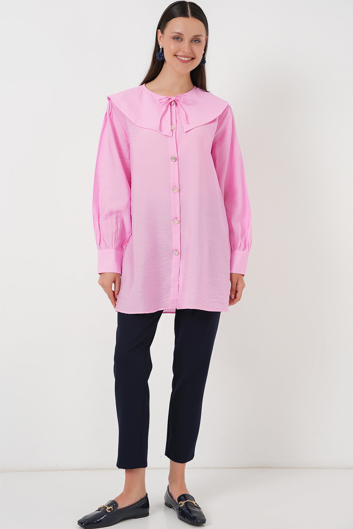 kadin bebe yaka uzun tunik 5967 - Justyol