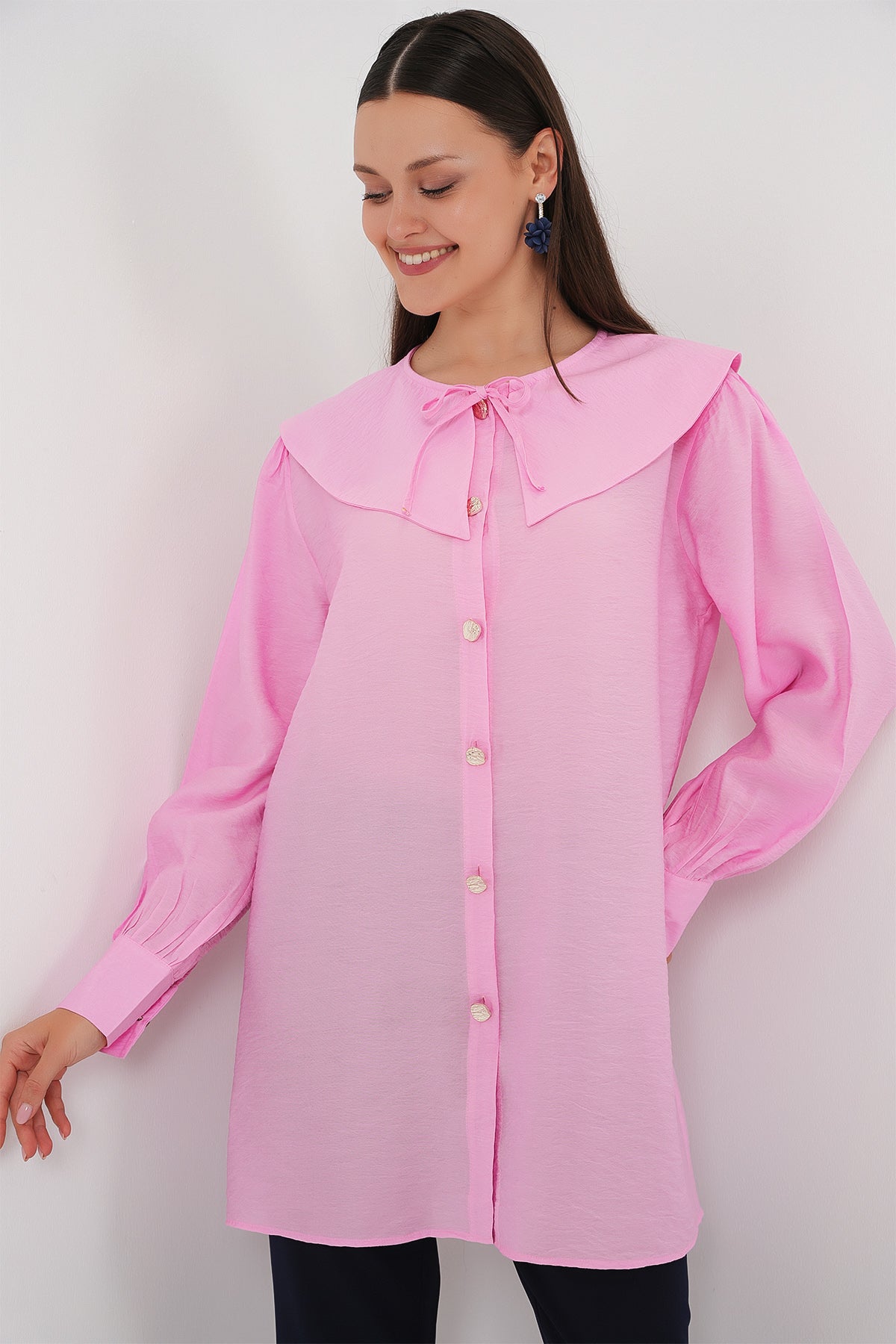 kadin bebe yaka uzun tunik 5967 - Justyol