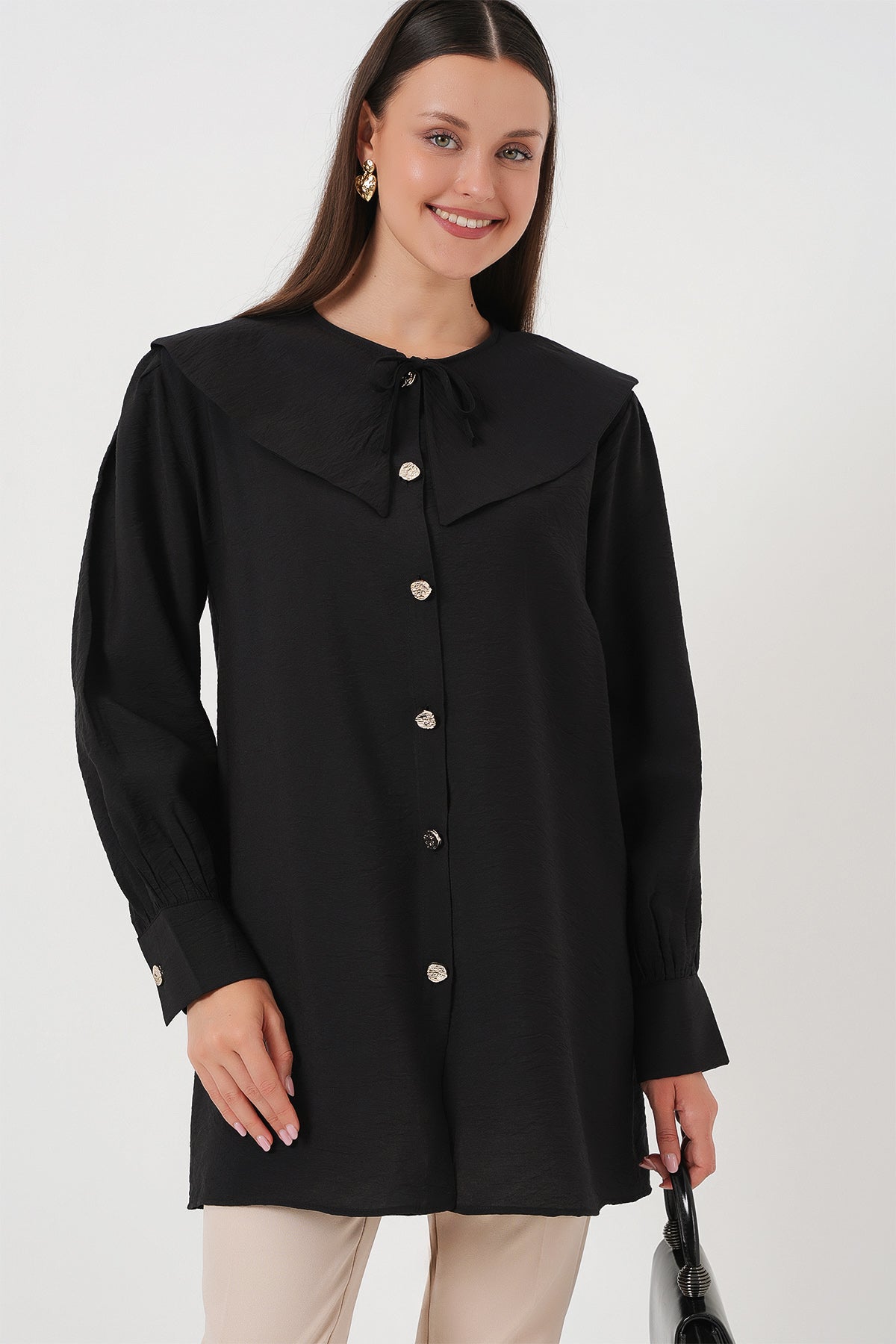 kadin bebe yaka uzun tunik 5967 - Justyol