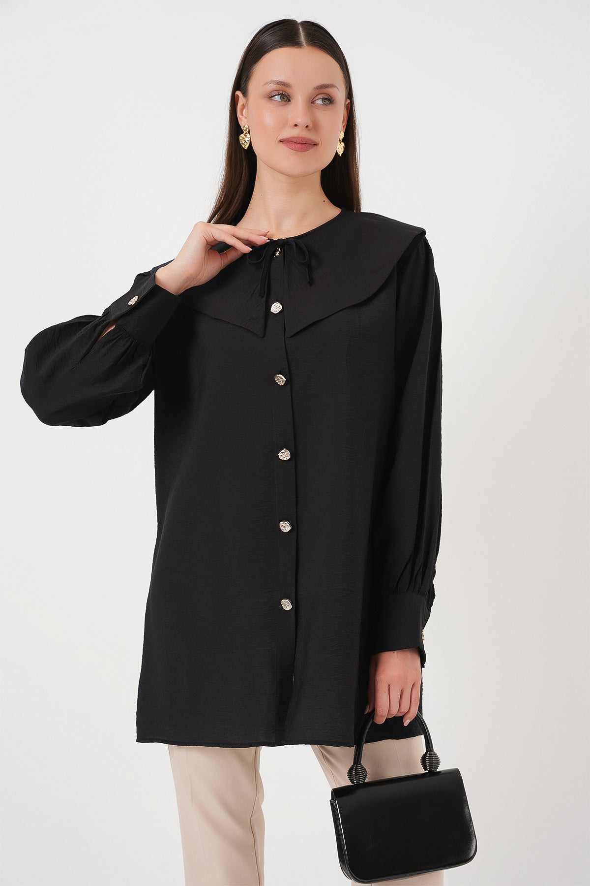 kadin bebe yaka uzun tunik 5967 - Justyol