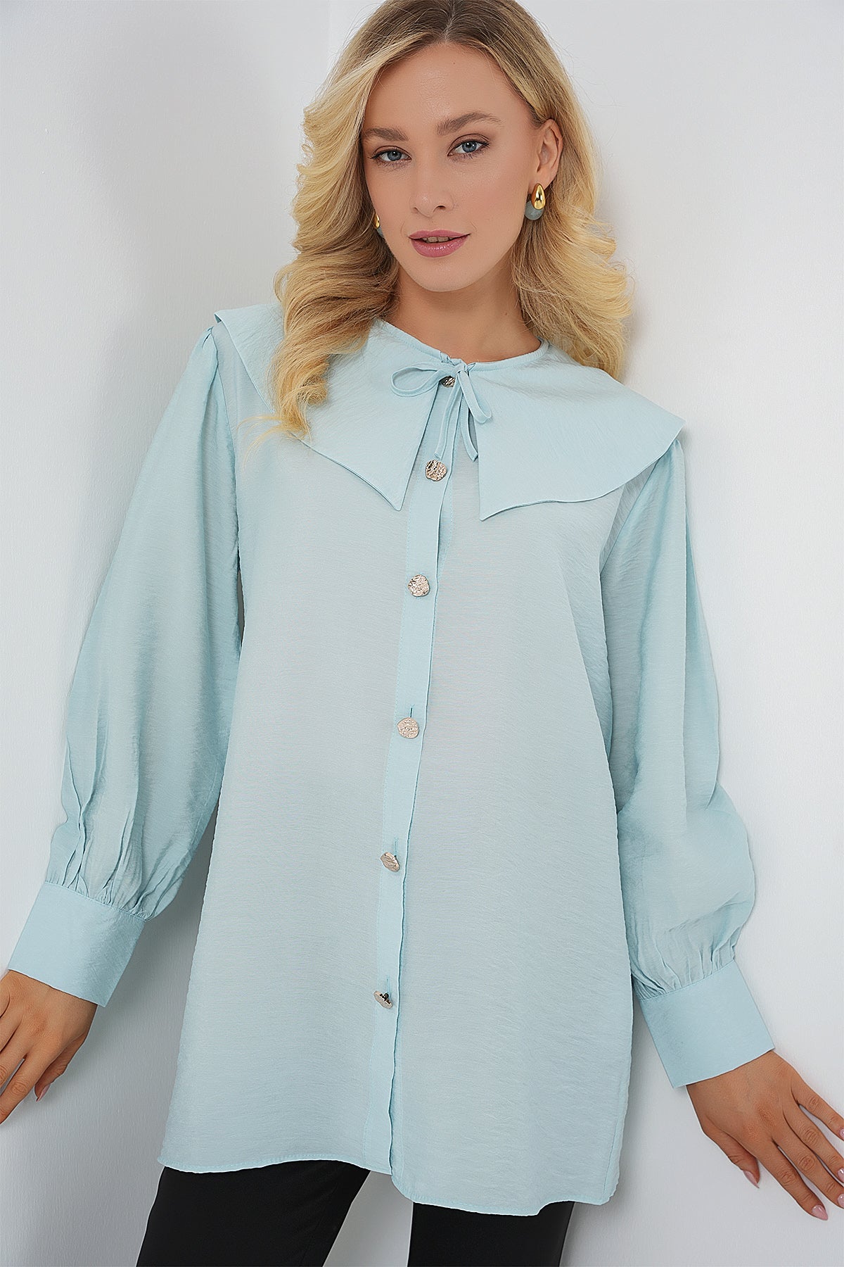 kadin bebe yaka uzun tunik 5967 - Justyol