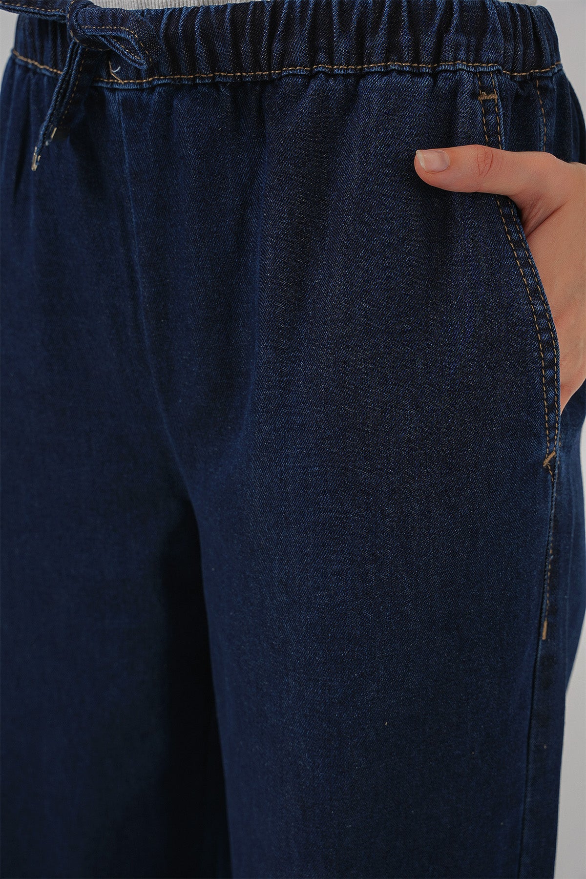kadin geniş paça kot pantolon 6706 - Justyol
