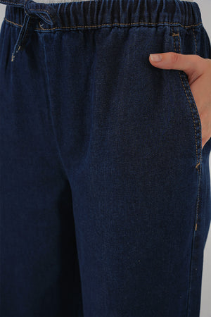 kadin geniş paça kot pantolon 6706 - Justyol