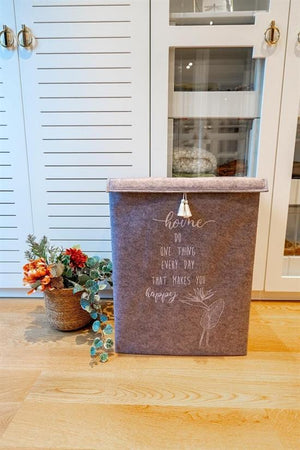 keçe kapakli kirli çamaşir sepeti - çok amaçli saklama kutusu 55x40x30 cm mega hurç - Justyol
