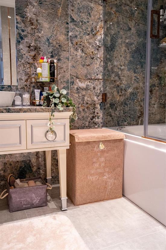 keçe kapakli kirli çamaşir sepeti - çok amaçli saklama kutusu 55x40x30 cm mega hurç - Justyol