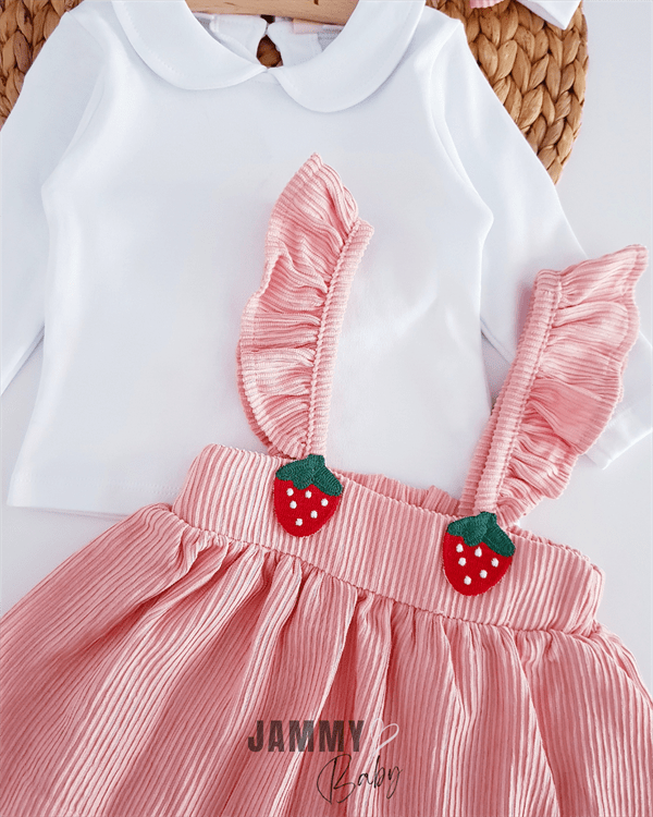 kelly fitilli bandanali jile elbise set - somon - Justyol