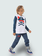 korsan denim pantolon + t-shirt takim - Justyol
