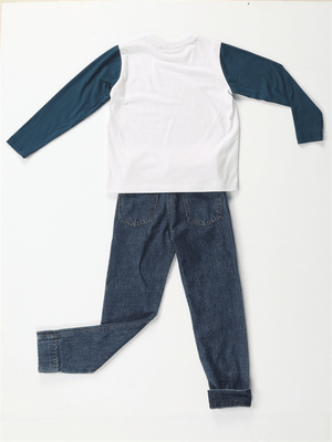 korsan denim pantolon + t-shirt takim - Justyol