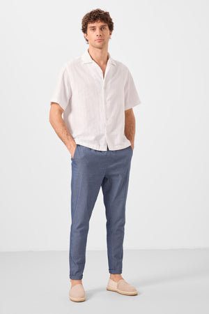 standart fit dokuma hafif esnek chino erkek pantolon - 82178 - Justyol