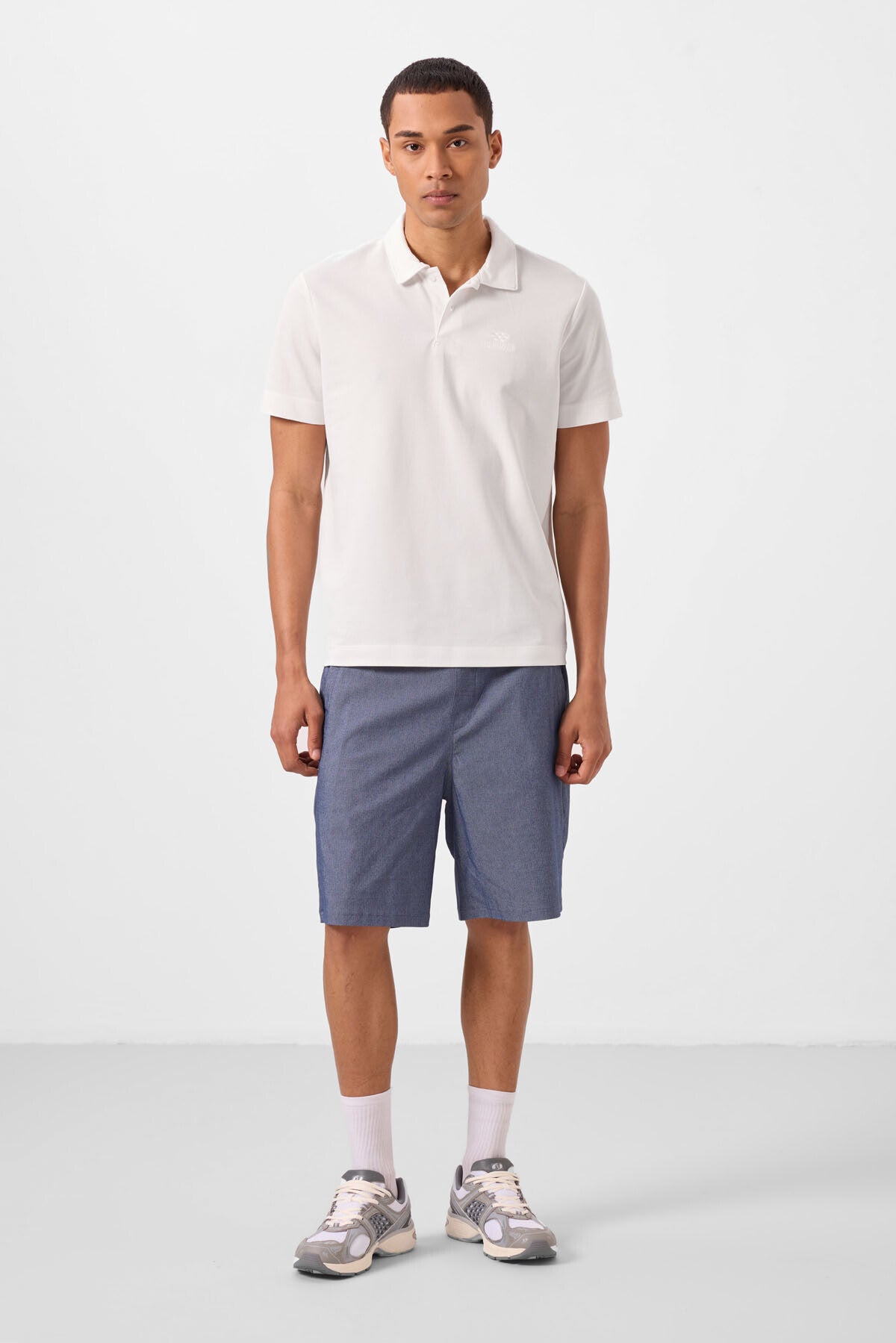 standart fit dokuma hafif esnek chino erkek şort - 81292 - Justyol