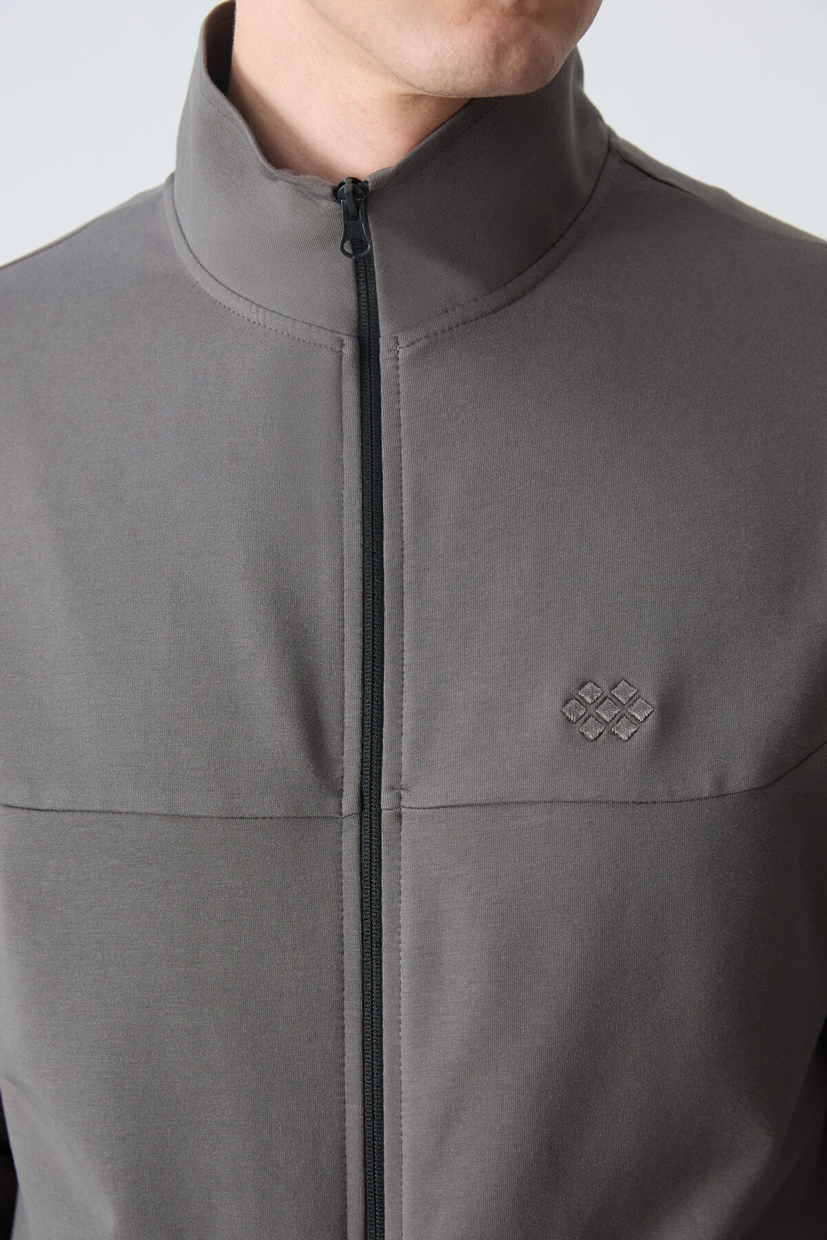 lacivert pamuklu kalin yumuşak dokulu comfort fit basic erkek eşofman takim - 85260 - Justyol