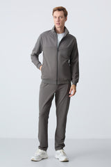 lacivert pamuklu kalin yumuşak dokulu comfort fit basic erkek eşofman takim - 85260 - Justyol