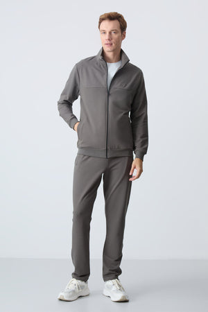 lacivert pamuklu kalin yumuşak dokulu comfort fit basic erkek eşofman takim - 85260 - Justyol