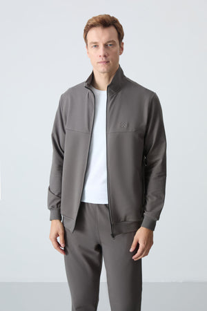 lacivert pamuklu kalin yumuşak dokulu comfort fit basic erkek eşofman takim - 85260 - Justyol
