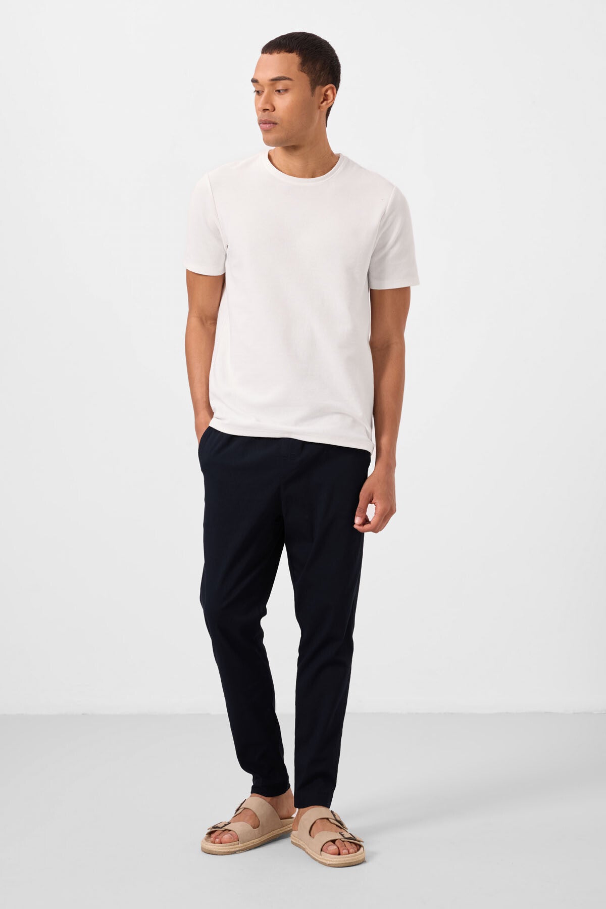 standart fit dokuma hafif esnek chino erkek pantolon - 82180 - Justyol