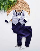Lowell Vest Detailed Seasonal 2 - Piece Set - LIGHT BLUE - Justyol