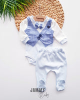Lowell Vest Detailed Seasonal 2 - Piece Set - LIGHT BLUE - Justyol