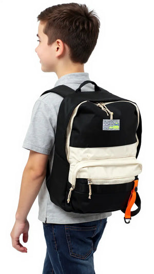 Sac à dos scolaire simple aux couleurs combinées, usage polyvalent Pour Elle