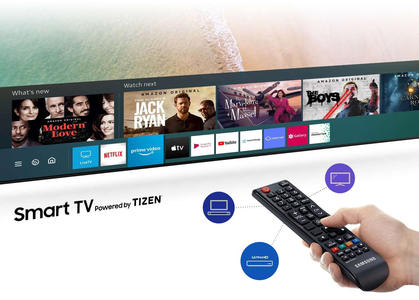 TV Samsung 32” HD Smart Tizen, image nette et accès à vos applications préférées. Digitronics