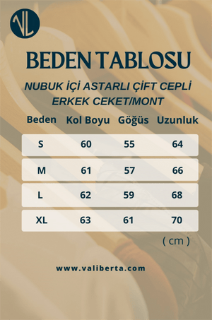 nubuk içi astarli çift cepli fermuarli erkek ceket/mont - Justyol