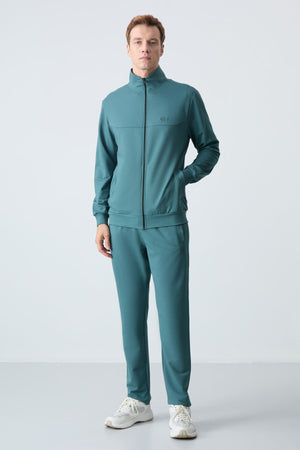 lacivert pamuklu kalin yumuşak dokulu comfort fit basic erkek eşofman takim - 85260 - Justyol