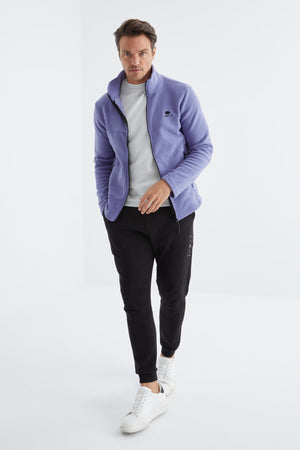 fermuarli dik yaka standart kalip erkek polar sweatshirt - 88134 - Justyol