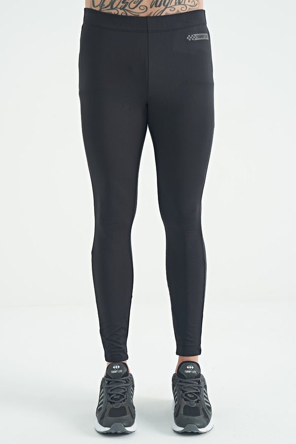arka bilek baski detayli yüksek bel slim fit aktif spor erkek tayt - 84988 - Justyol