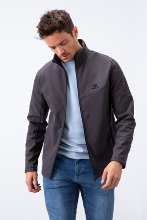 fermuarli dik yaka su ve rüzgar geçirmez softshell erkek mont - 88050 - Justyol