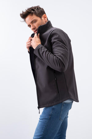 fermuarli dik yaka su ve rüzgar geçirmez softshell erkek mont - 88050 - Justyol