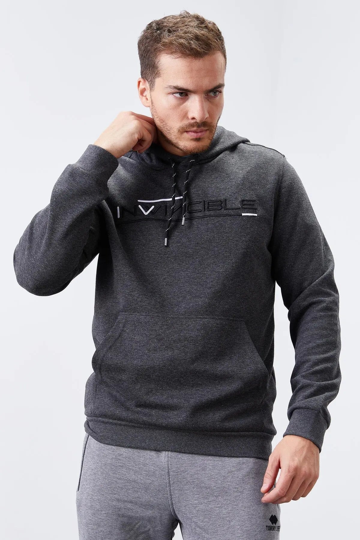 kanguru cep standart kalip kapüşonlu erkek sweatshirt - 87883 - Justyol